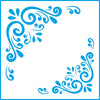 Stencil - Cantoneira Vi 10x10cm para Pintura Decorativa e Artesanato St-x-310 - Litoarte