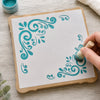Stencil - Cantoneira Vi 10x10cm para Pintura Decorativa e Artesanato St-x-310 - Litoarte