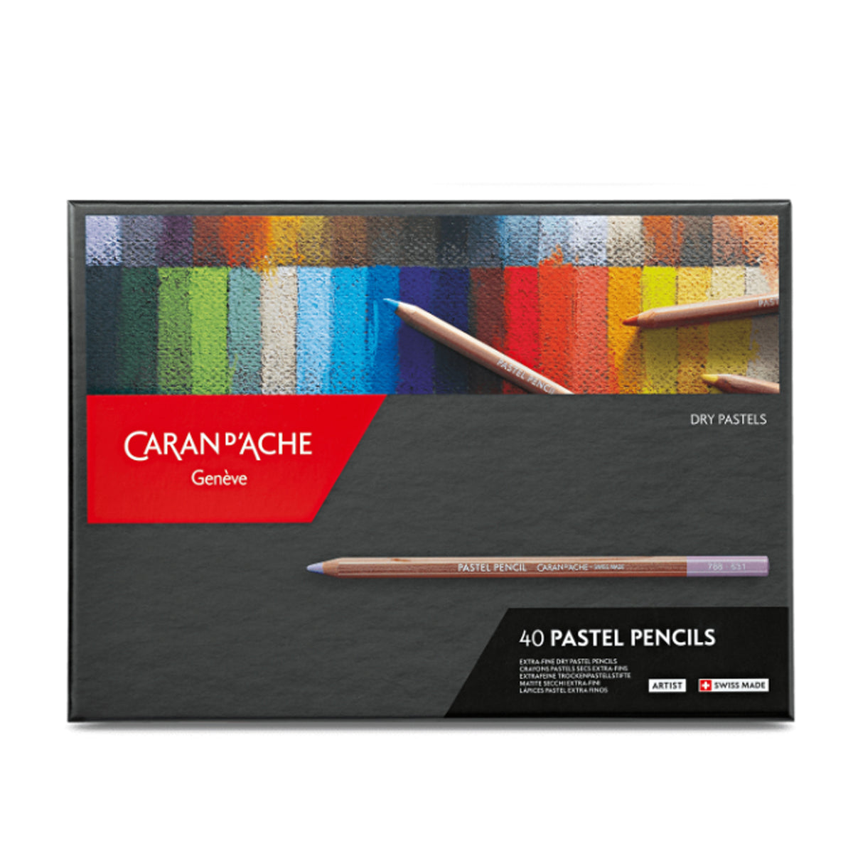 Estojo Lápis de Cor Caran D'ache Pastel Seco com 40 Cores