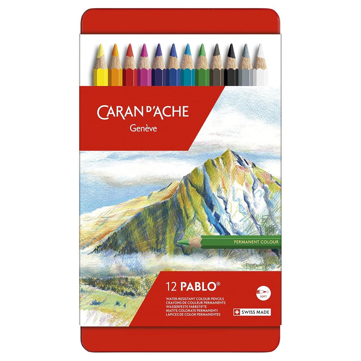 Estojo Lápis de Cor Caran D'ache Pablo com 12 Cores