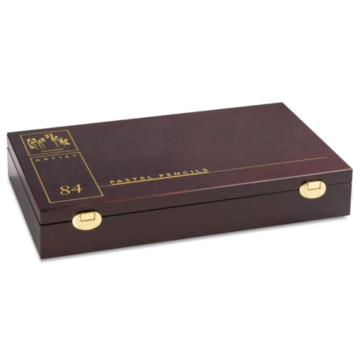 Estojo de Madeira Lápis de Cor Pastel Seco Caran D'ache com 84 Cores