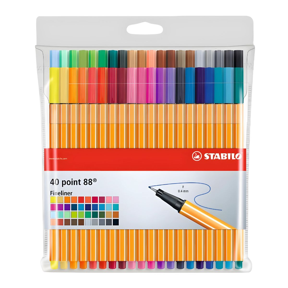 Estojo de Caneta Multiuso Point 88 Extrafina Stabilo 0.4Mm com 40 Cores