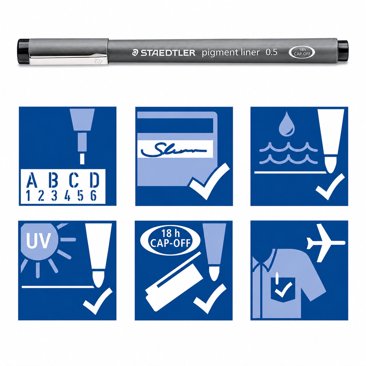 Kit Pigment Liner Artist Set com 6 Peças - Staedtler