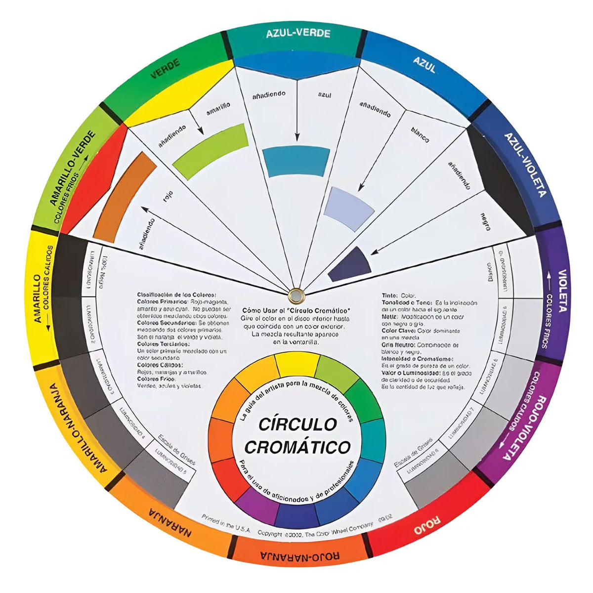 Círculo Cromático de Cores Sinoart Grande Color Wheel 1/12