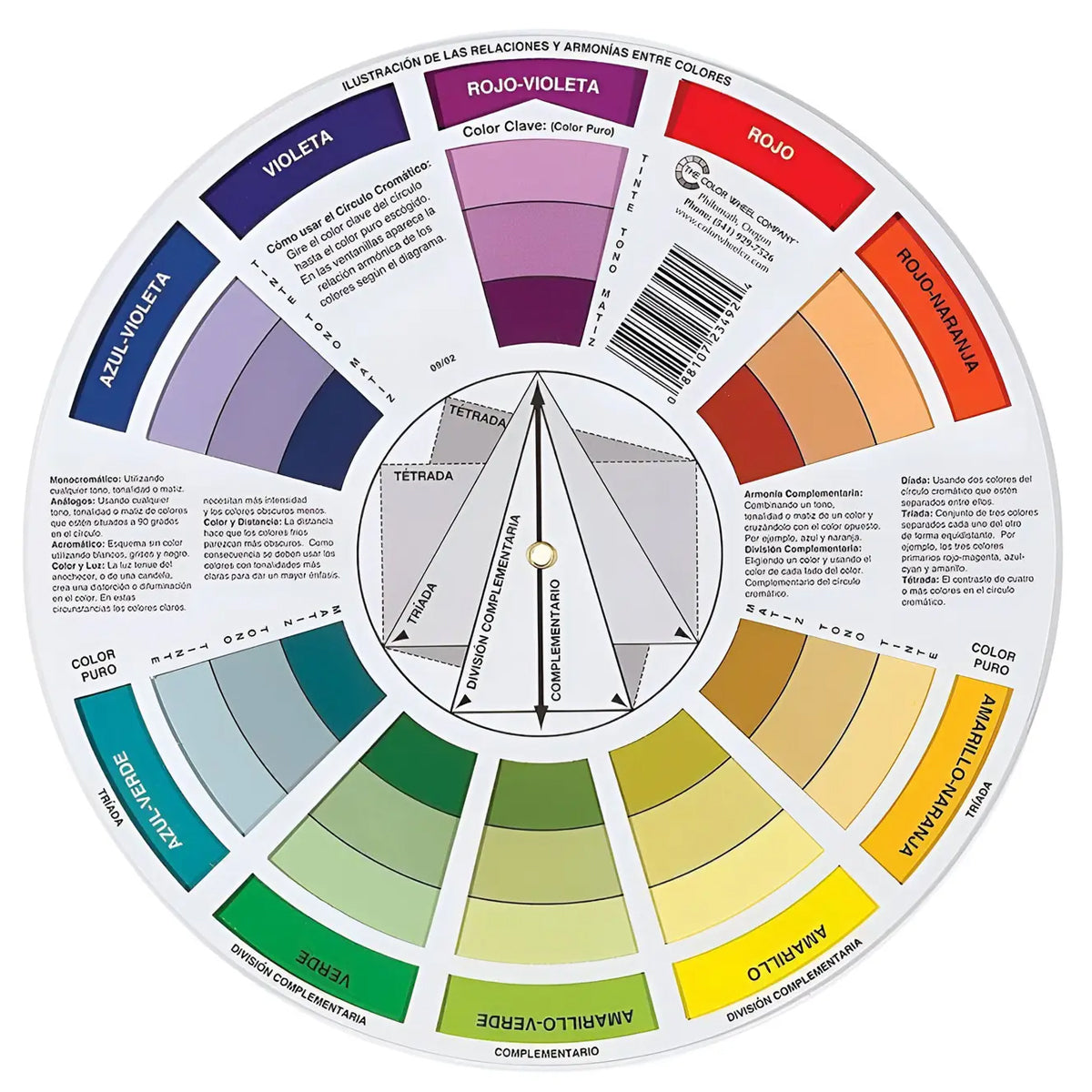 Círculo Cromático de Cores Sinoart Grande Color Wheel 1/12