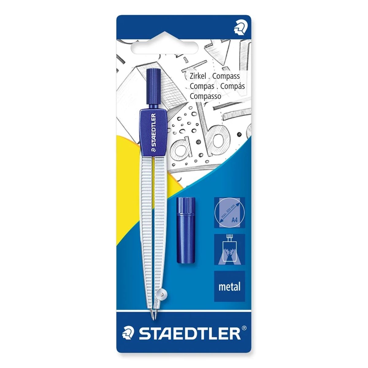 Compasso Staedtler Escolar com Agulha de Segurança Noris 550 Estojo X1