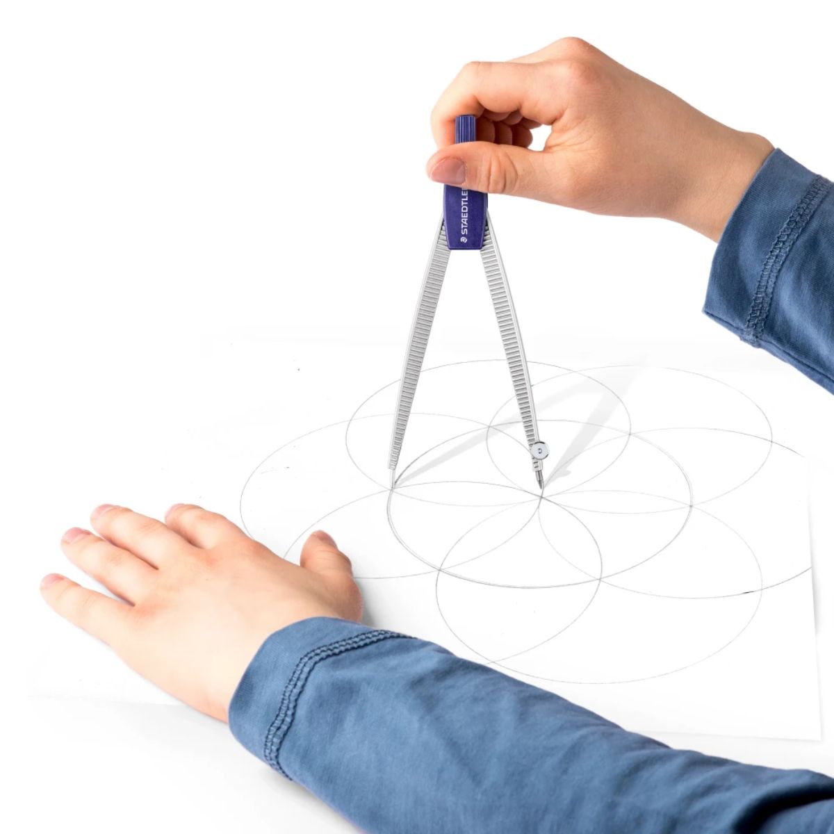 Compasso Staedtler Escolar com Agulha de Segurança Noris 550 Estojo X1