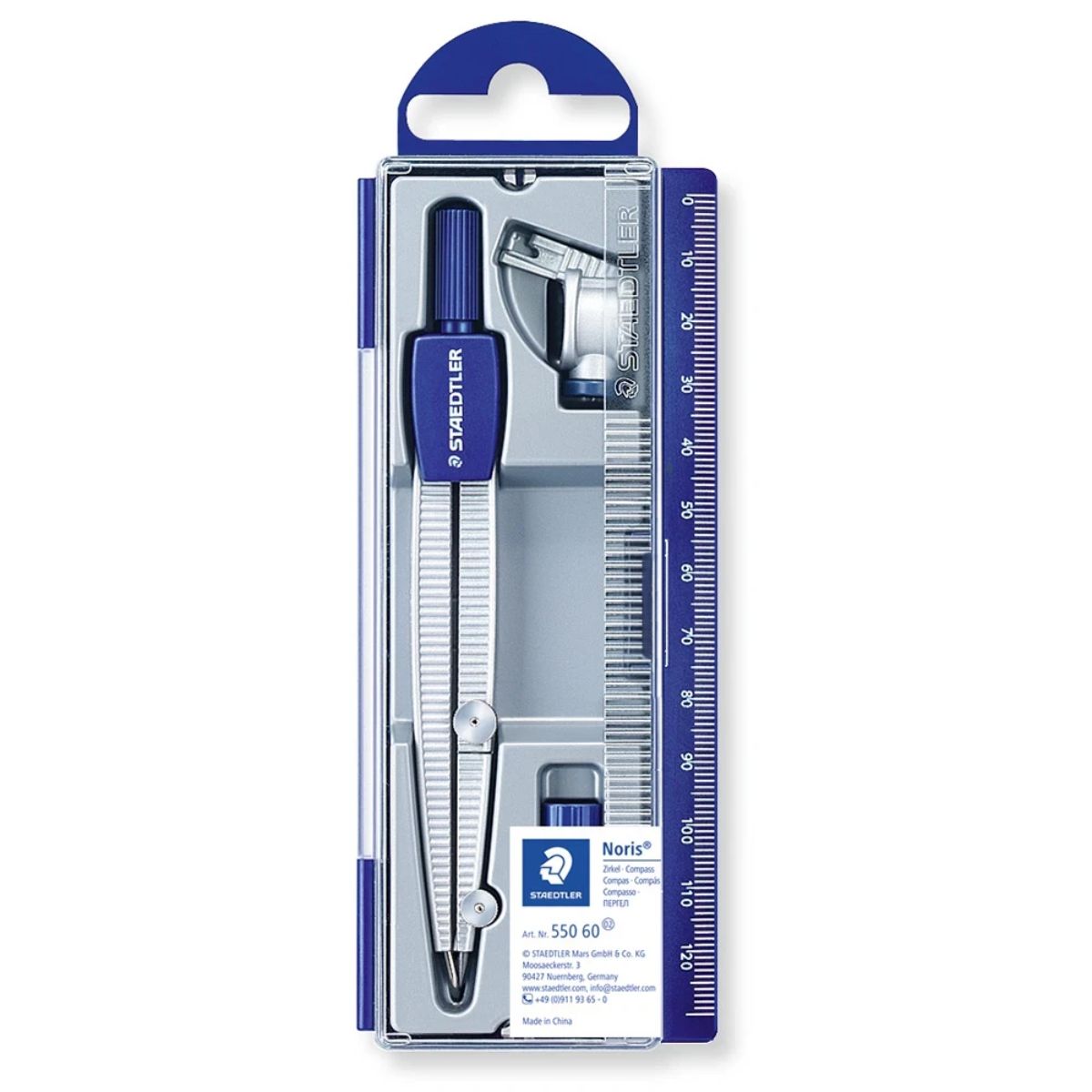 Compasso Staedtler Escolar com Adaptador Noris 550 60 02 Estojo X1