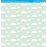 Papel para Scrapbook Estampas Basicas Chuva de Bênçãos Fundo Verde 30,5x30,5cm para Scrapbook e Papelaria Criativa Sbb-104 - Litoarte