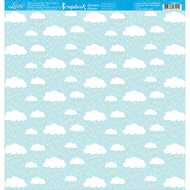 Papel para Scrapbook Estampas Basicas Chuva de Bênçãos Fundo Azul 30,5x30,5cm para Scrapbook e Papelaria Criativa Sbb-113 - Litoarte