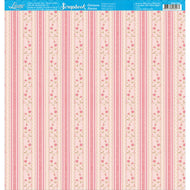 Papel para Scrapbook Estampas Basicas Listrado com Rosas 30,5x30,5cm para Scrapbook e Papelaria Criativa Sbb-089 - Litoarte