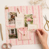 Papel para Scrapbook Estampas Basicas Listrado com Rosas 30,5x30,5cm para Scrapbook e Papelaria Criativa Sbb-089 - Litoarte
