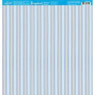 Papel para Scrapbook Estampas Basicas Listras Azul e Marrom 30,5x30,5cm para Scrapbook e Papelaria Criativa Sbb-097 - Litoarte