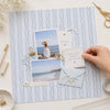 Papel para Scrapbook Estampas Basicas Listras Azul e Marrom 30,5x30,5cm para Scrapbook e Papelaria Criativa Sbb-097 - Litoarte