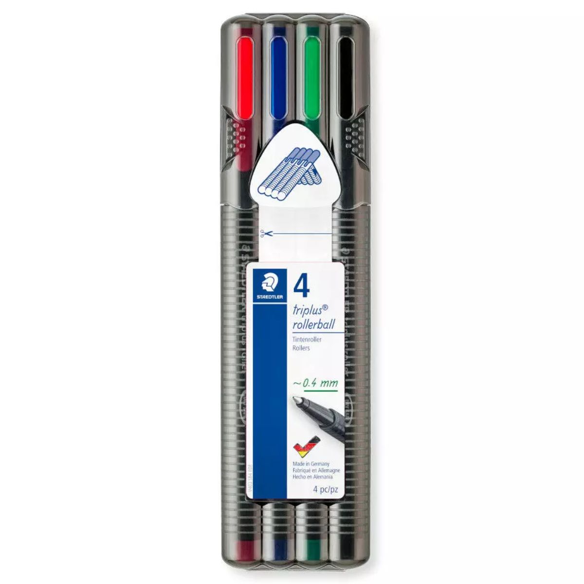 Estojo de Caneta Staedtler Triplus Rollerball 0.4Mm com 04 Cores