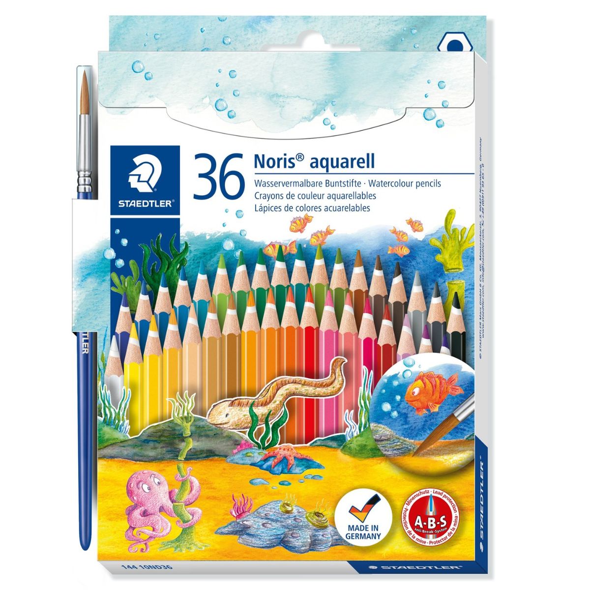Estojo de Lápis de Cor Staedtler Aquarelável Noris 36 Cores com Pincel