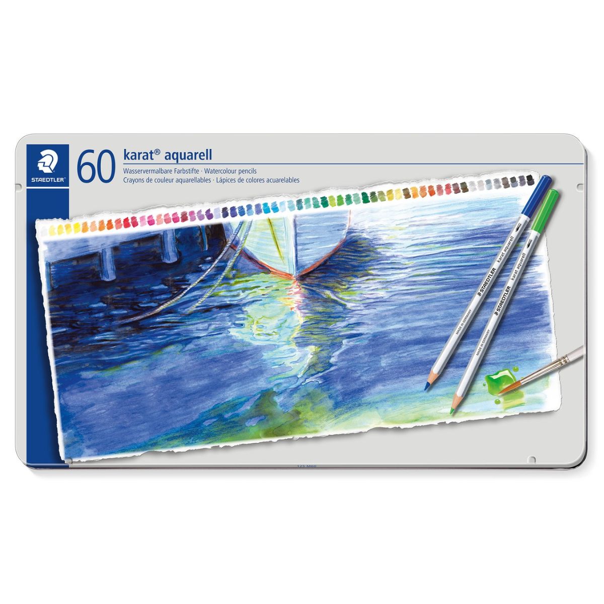 Estojo em Lata Lápis de Cor Staedtler Aquarelável 60 Cores Karat