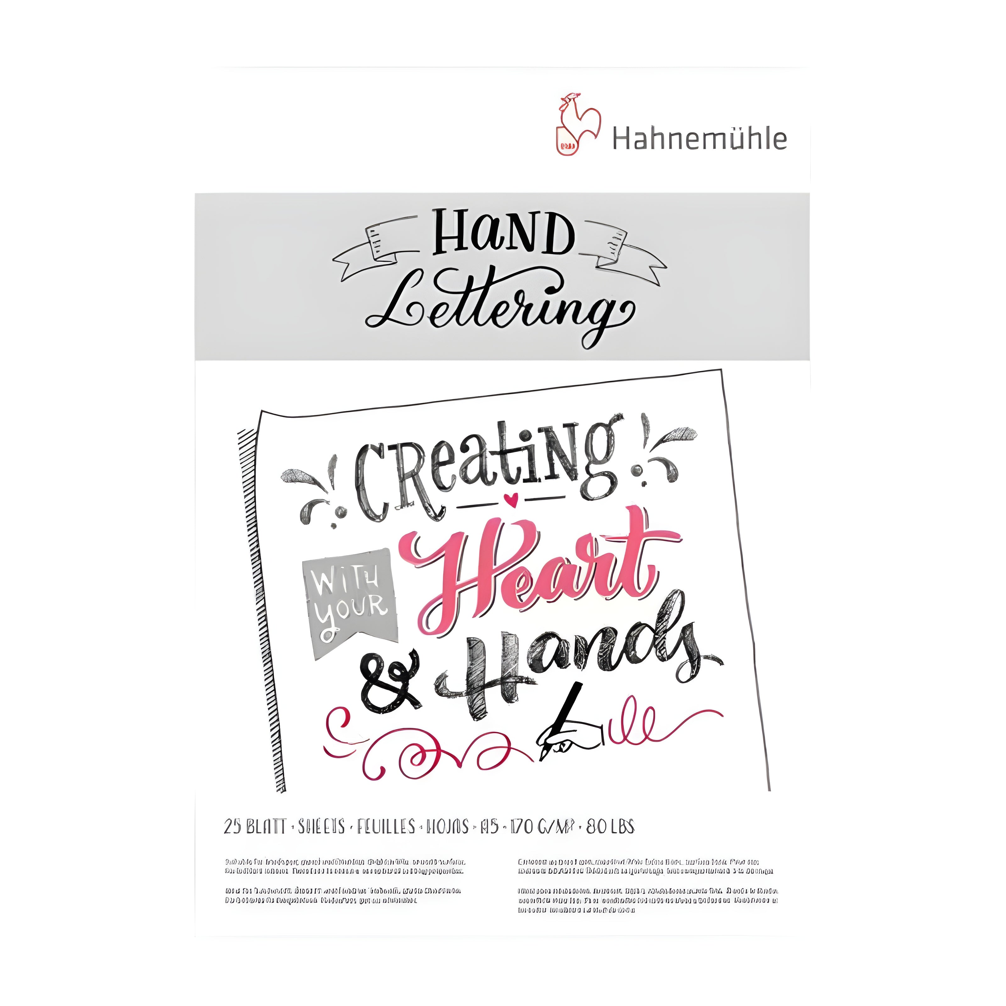 Bloco de Desenho Hahnemühle Hand Lettering 170g/m² com 25 Folhas