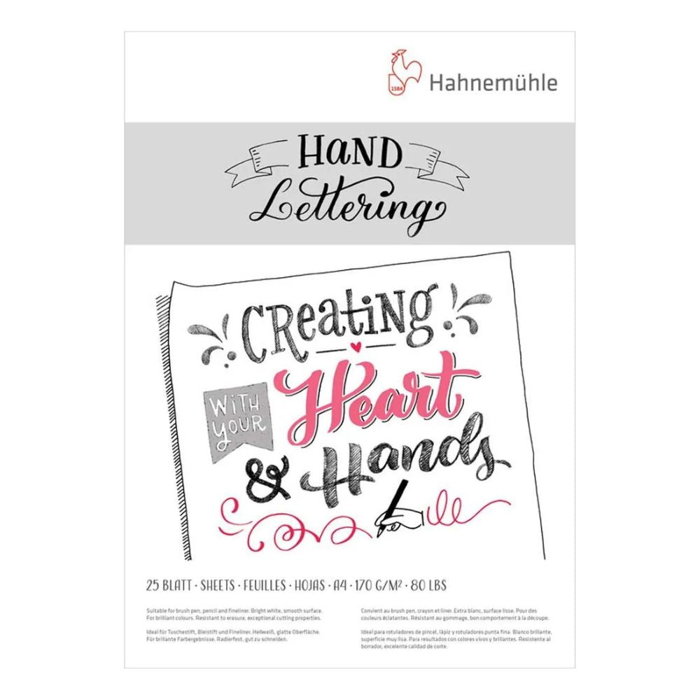 Bloco de Desenho Hahnemühle Hand Lettering 170g/m² com 25 Folhas