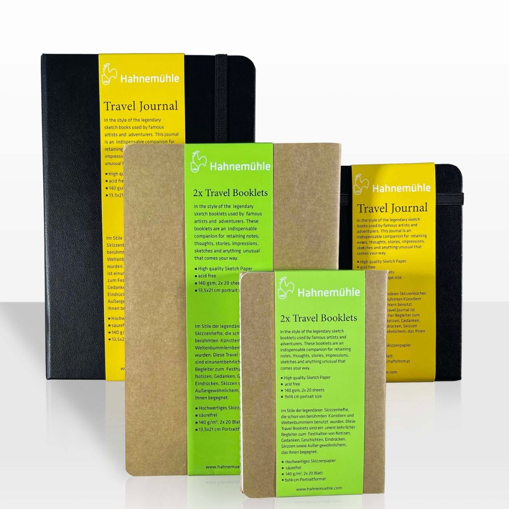 Kit 2 Cadernos Hahnemühle Travel Booklets Retrato 13,5x21cm 20 Folhas