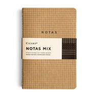 Caderno Revista Kraft Cicero Mix sem Pauta, Pautado, Quadriculado e Pontado com 4 Unidades