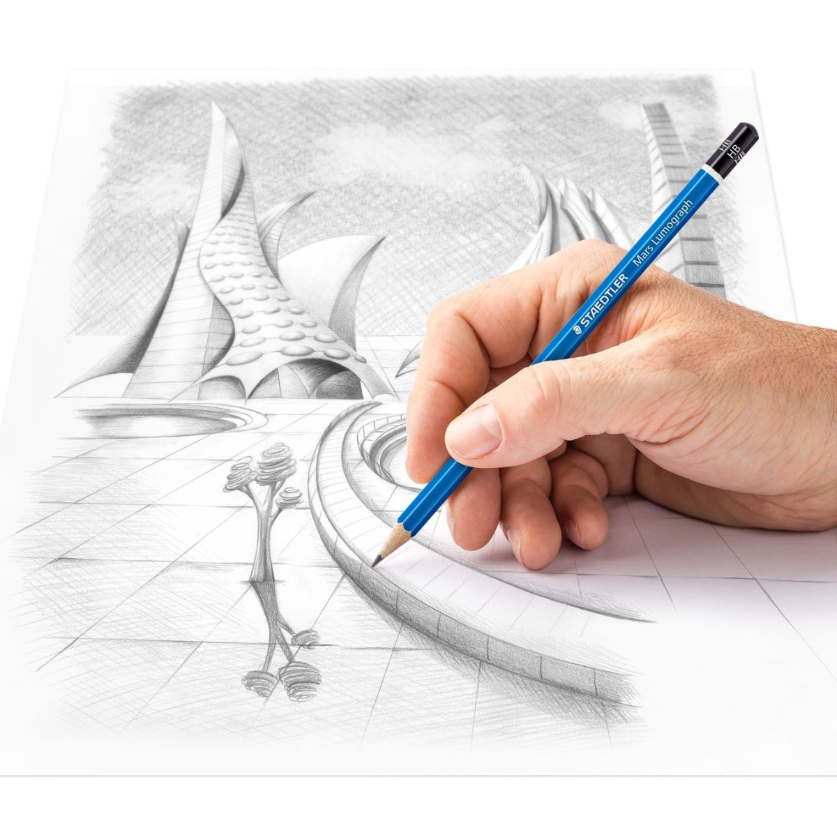 Estojo em Lata de Lápis Grafite Staedtler Mars Lumograph com 6 Unidades