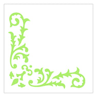 Stencil Cantoneira Arabesco Folhas 10x10cm para Pintura Decorativa e Artesanato 2327 - Opa