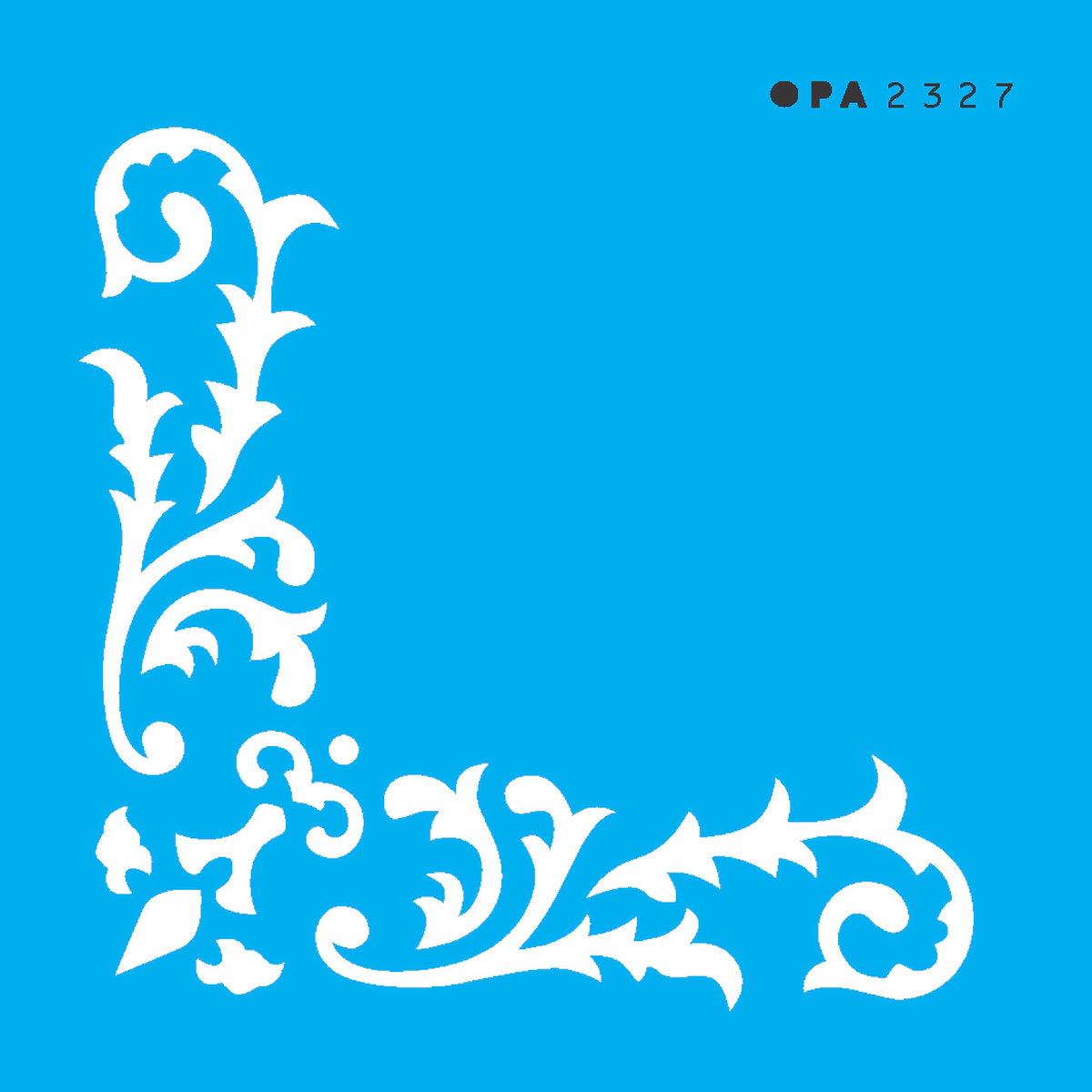 Stencil Cantoneira Arabesco Folhas 10x10cm para Pintura Decorativa e Artesanato 2327 - Opa