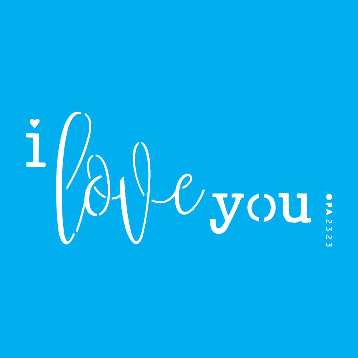 Stencil Frase I Love You 7x15cm para Pintura Decorativa e Artesanato 2323 - Opa