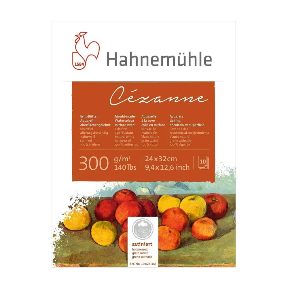 Bloco de Papel para Aquarela Hahnemühle Cézanne 300g/m² Textura Satinada com 10 Folhas