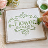 Stencil - Selo Flower Garden 10x10cm para Pintura Decorativa e Artesanato St-x-322 - Litoarte