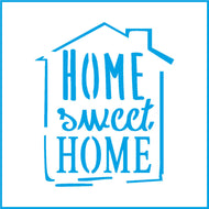 Stencil - Selo Home Sweet Home 10x10cm para Pintura Decorativa e Artesanato St-x-339 - Litoarte