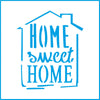 Stencil - Selo Home Sweet Home 10x10cm para Pintura Decorativa e Artesanato St-x-339 - Litoarte