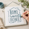 Stencil - Selo Home Sweet Home 10x10cm para Pintura Decorativa e Artesanato St-x-339 - Litoarte