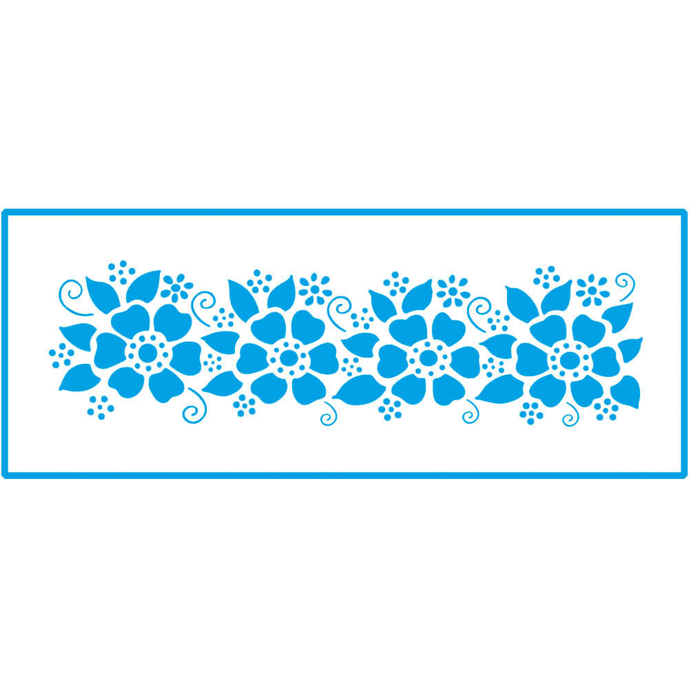 Stencil Pequeno Flores Vi 7x17cm para Pintura Decorativa e Artesanato Stp-0061 - Litoarte