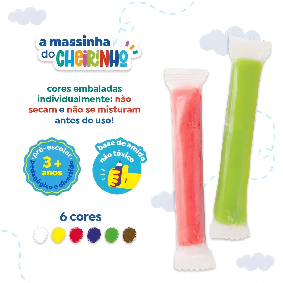 Massinha de Modelar Super Soft com 6 Cores - Tris