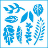 Stencil - Folhas 10x10cm para Pintura Decorativa e Artesanato St-x-203 - Litoarte