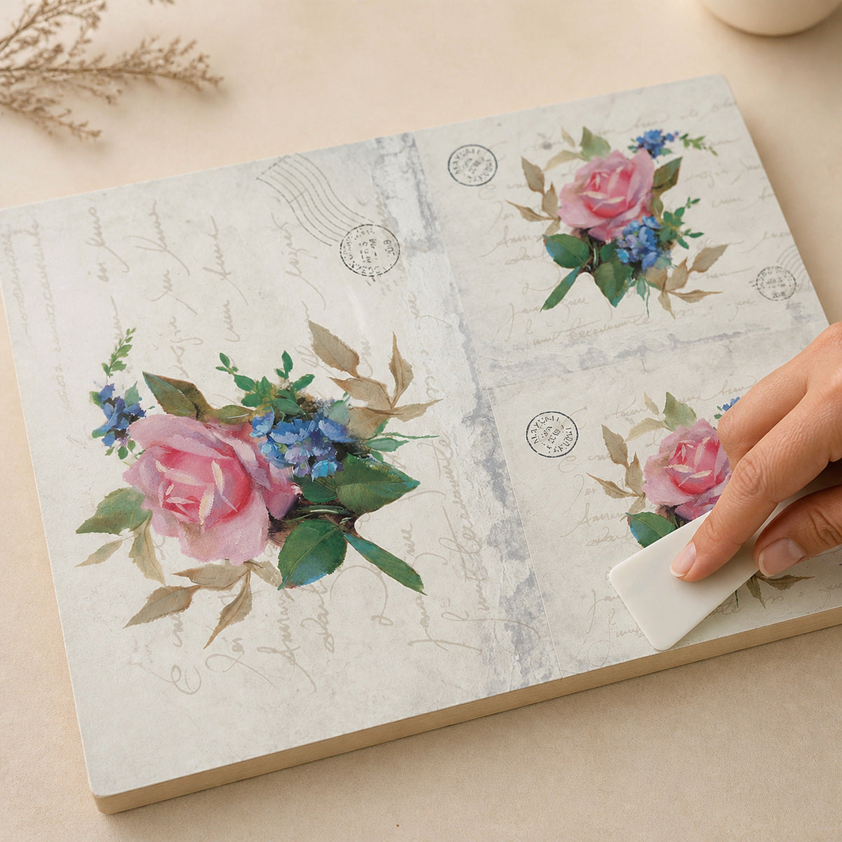 Papel de Seda Opapel Flor Rosa Iv 30x45cm para Decoupage e Artesanato 2380 - Opa