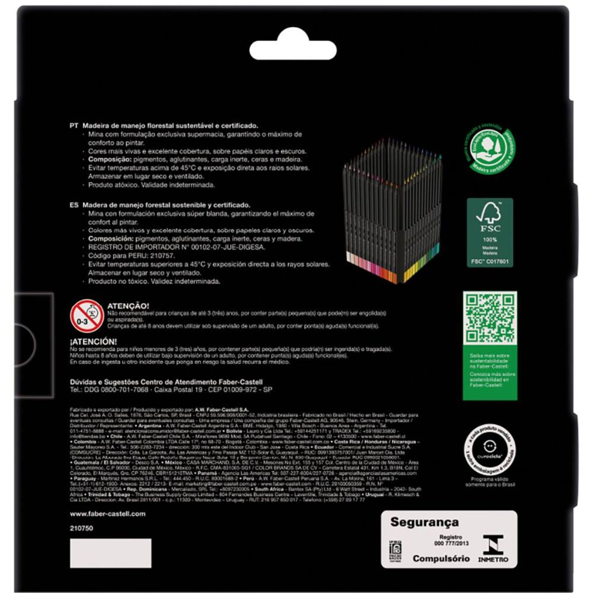 Estojo Lápis de Cor Supersoft 50 Cores Vivas - Faber-castell 210750