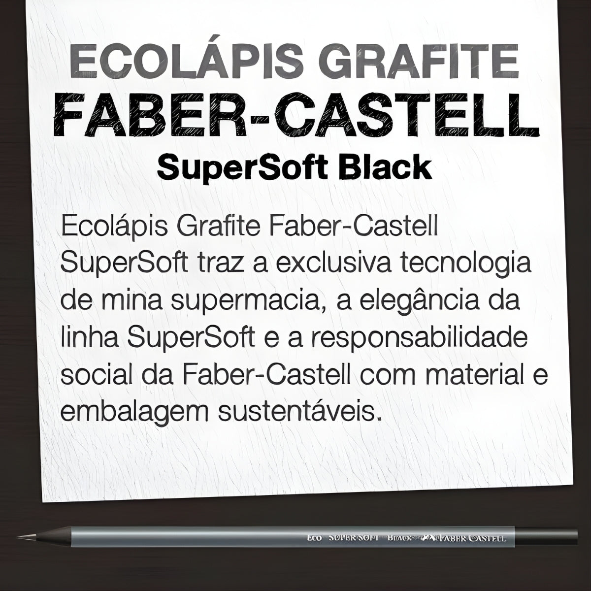 Lápis de Cor Ecolápis Supersoft Black - Faber-castell 907soft