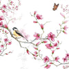 Guardanapo Para Decoupage Ambiente 33X33Cm Com 2 Unidades - Pássaro e Flor Branco