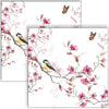 Guardanapo Para Decoupage Ambiente 33X33Cm Com 2 Unidades - Pássaro e Flor Branco