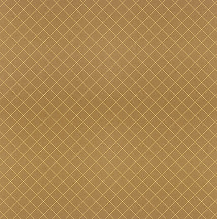 Papel para Scrapbook com Hot Stamping Xadrez Marrom Dourado para Scrapbook e Papelaria Criativa Sh30-026 - Litoarte
