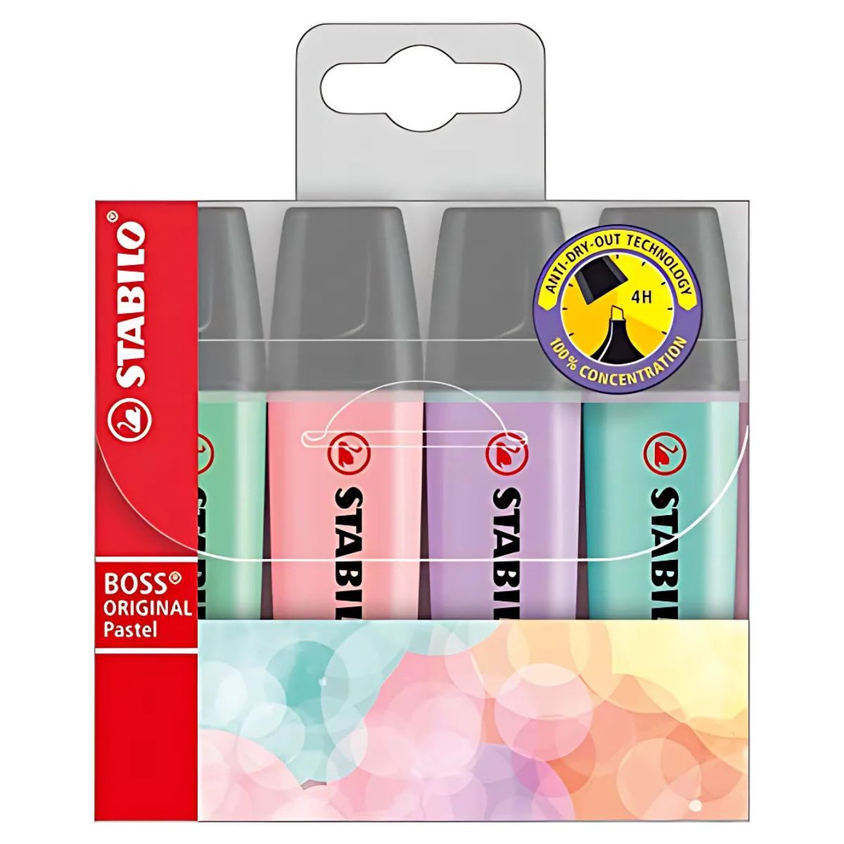 Marca-textos Boss Original Pastel 2-5mm 4 Cores para Grifar, Lettering e Journaling - Stabilo