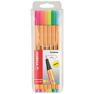 Estojo de Caneta Multiuso Point 88 Extrafina Stabilo 0.4Mm com 06 Cores Neon
