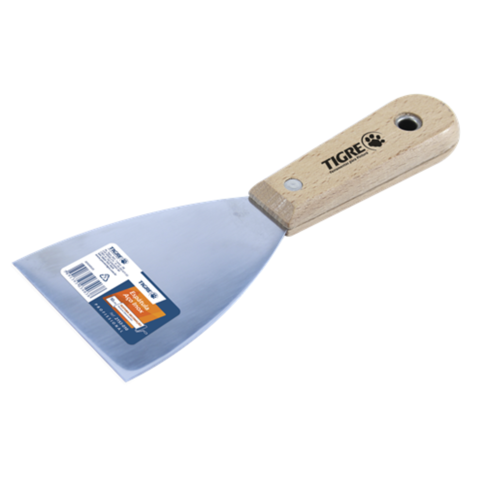 Espátula Aço Inox Tigre 2153-06 Cabo Madeira