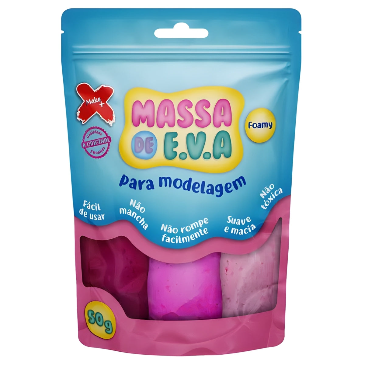 Massa Eva 50g com 3 Cores - Make+