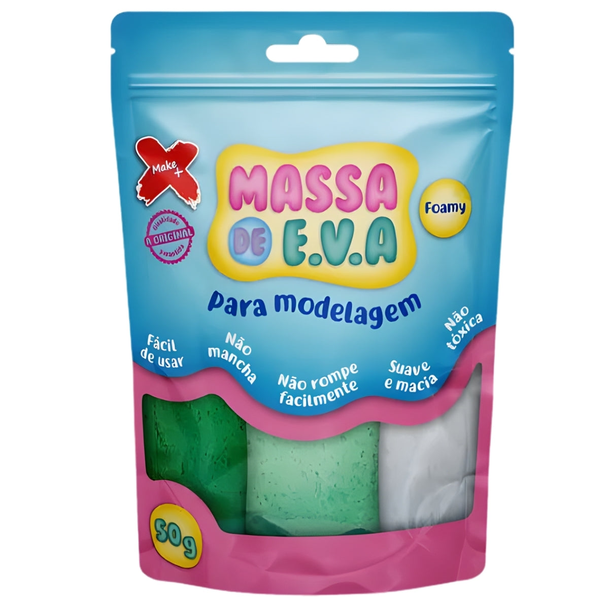 Massa Eva 50g com 3 Cores - Make+