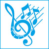 Stencil - Clave de Sol e Partitura 10x10cm para Pintura Decorativa e Artesanato St-x-353 - Litoarte