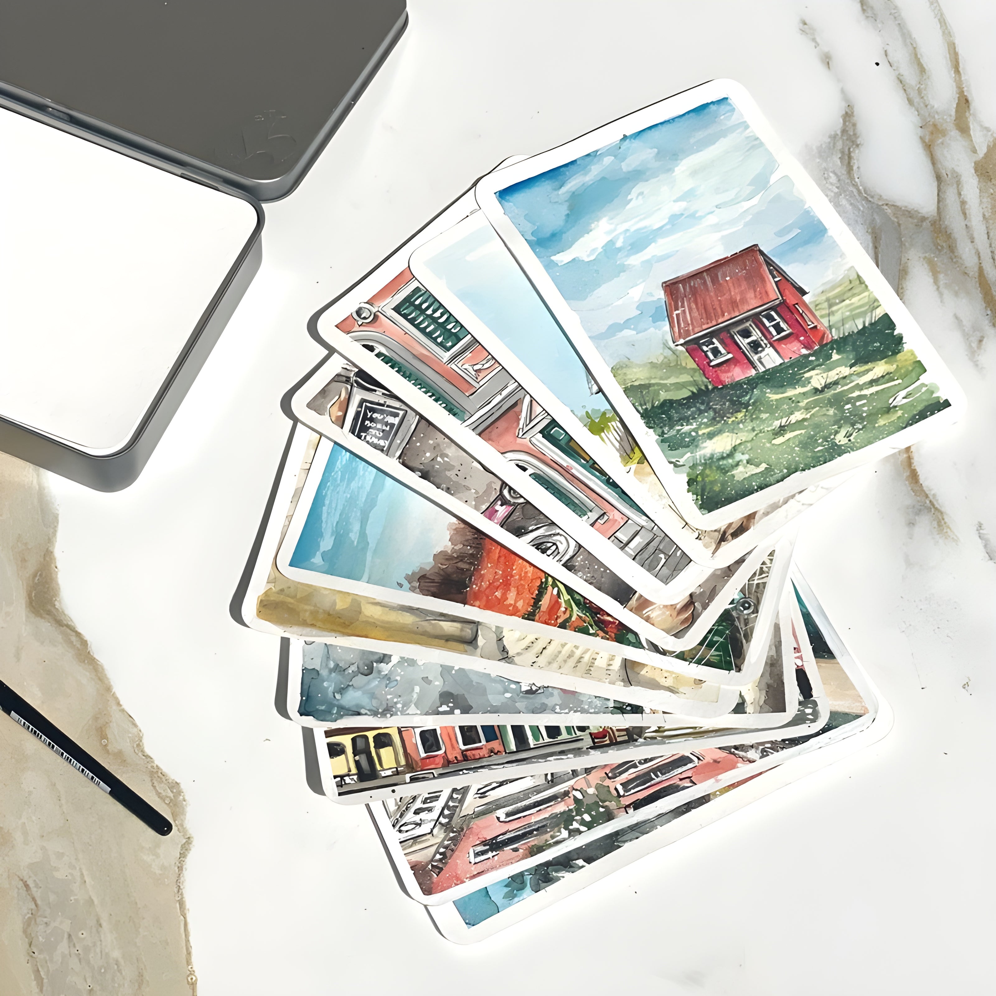 Lata Cartão Postal Aquarela Hahnemühle 230g Textura Fina 10,5x14,8cm 30 Folhas